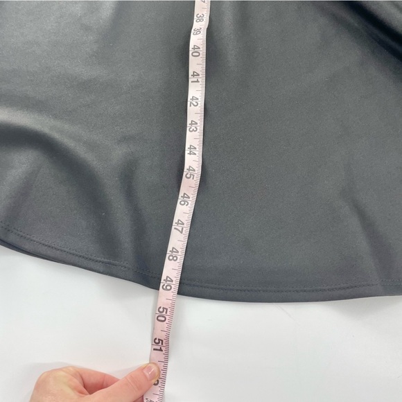 Quum‎ black sleeveless midi Ruffle V- Neck Faux Wrap dress 2X - Picture 8 of 9